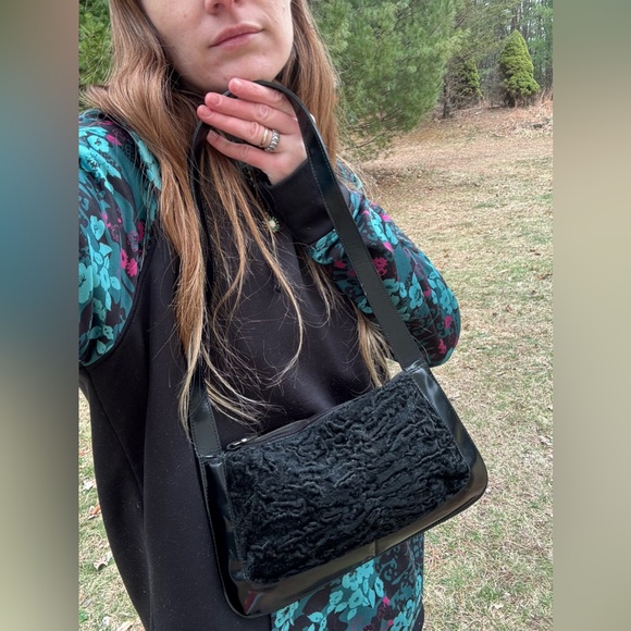 Furla Persian Lamb Fur Leather Shoulder Bag - Picture 4 of 17